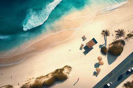 sea coast. tropical landscape. AI Generatedの素材