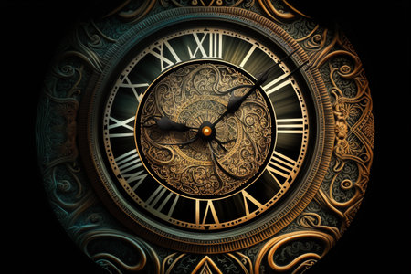 vintage clock face. AI Generatedの素材