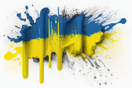 Flag of Ukraine illustration. AI Generatedの素材