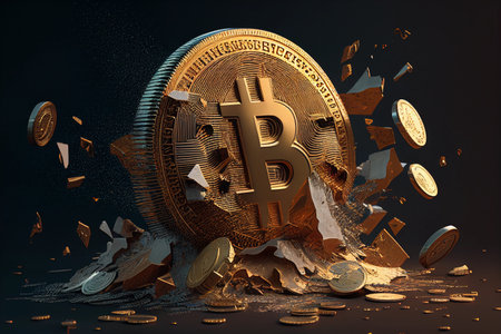 Cryptocurrency and digital money. AI Generatedの素材