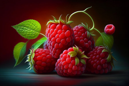 few raspberries. AI Generatedの素材