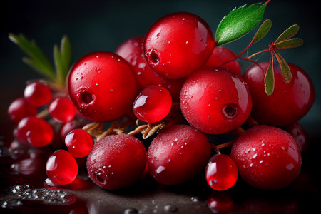 Cranberry redberry. AI Generatedの素材