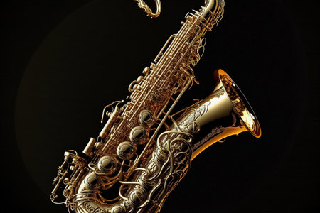 Saxophone musical instruments. AI Generatedの素材