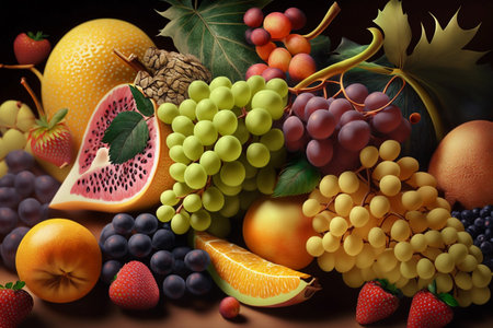 many exotic fruits. AI Generatedの素材