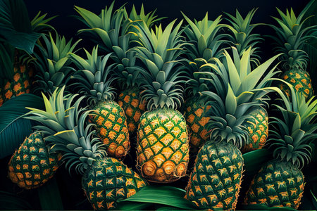 Lots of pineapples. AI Generatedの素材