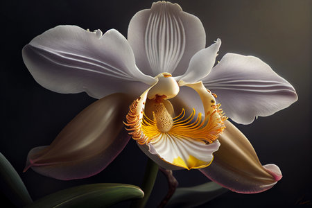 Orchid flower close-up. AI Generatedの素材