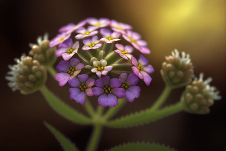 Verbena purple flower. AI Generatedの素材