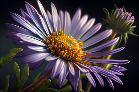 Aster purple flower. AI Generatedの素材