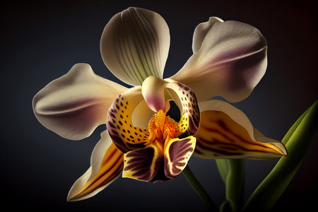 Orchid flower close-up. AI Generatedの素材