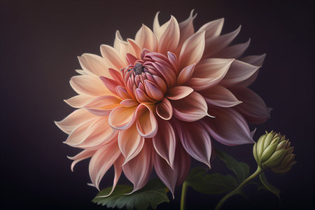 Dahlia rose flower. AI Generatedの素材