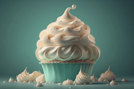 Meringue sweet dessert. AI Generatedの素材