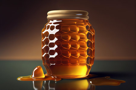 A jar of honey. AI Generatedの素材