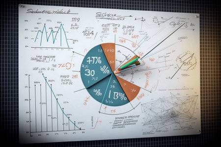 graph arrows formulas calculations. AI Generatedの素材
