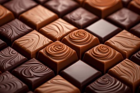 Chocolate candy in the box. AI Generatedの素材