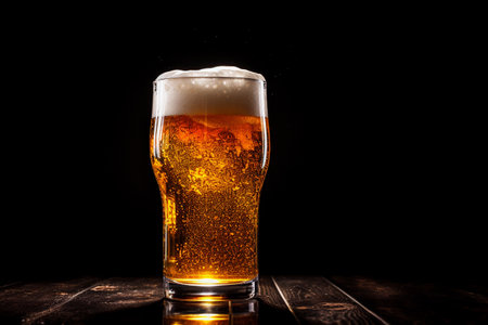 Alcoholic beer in the glass.の素材
