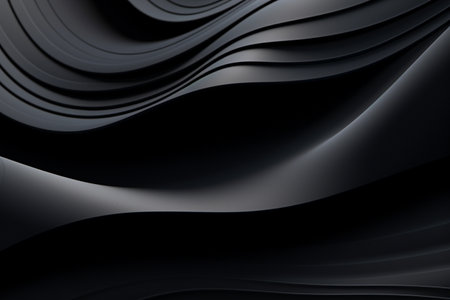 Abstract black background with waves.の素材