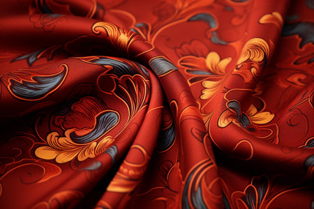 Beautiful silk fabric with flowers.の素材