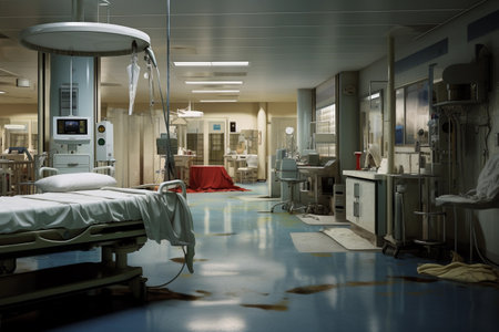a ward in a hospital without patients..の素材