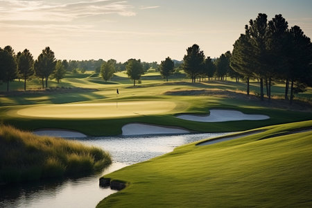 Golf course and beautiful summer landscape.の素材