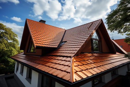 The roof of a modern house.の素材