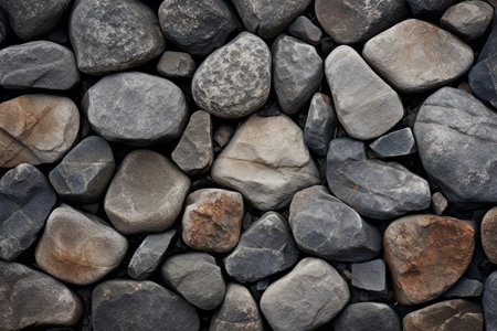 Gray smooth pebble stone texture.の素材