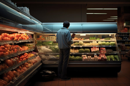 A buyer in a supermarketの素材