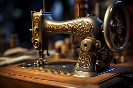 Vintage sewing machine, a relic from the past.の素材