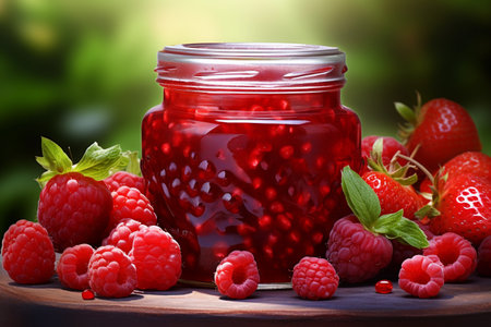 Raspberry Jam Perfection. Jar of Irresistible Berry Goodness:の素材