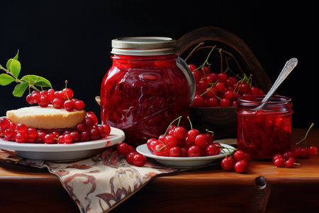 Tart Cranberry Elegance: Jar Close-Upの素材