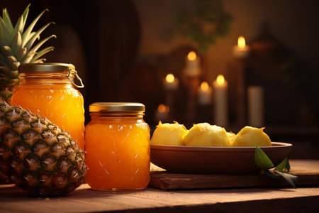 Pineapple perfection in a jar of sweet jamの素材
