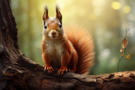 Adorable squirrel in its natural forest habitatの素材