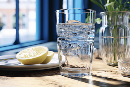 A glass of mineral waterの素材