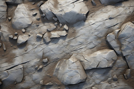 The texture of the rock is gray and blackの素材
