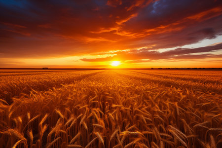 Beautiful sunset. summer landscapeの素材