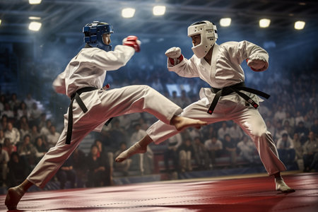 Taekwondo and sportsmen's competitionsの素材