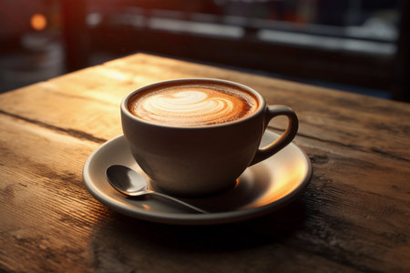 A cup of coffee with foamの素材