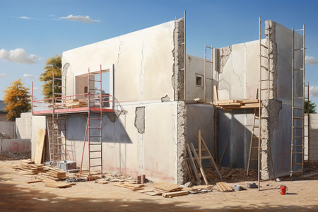Building a house and erecting wallsの素材