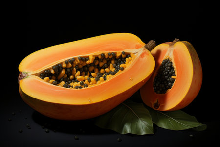 Papaya fruit cutの素材