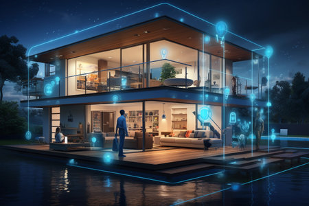 Smart Home System at Night - Enhanced Comfortの素材