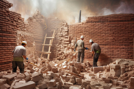 Construction works and workersの素材