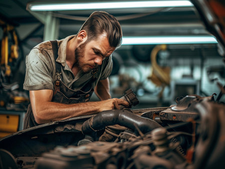 Confident Mechanic in Auto Repair Shopの素材