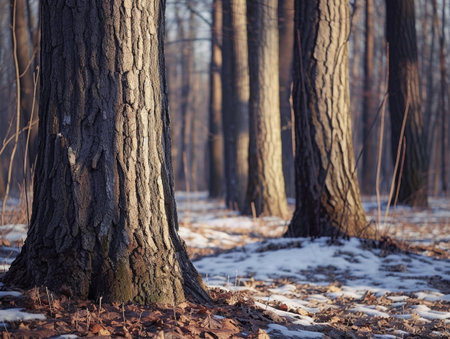 Forest Bathed in Winter Lightの素材