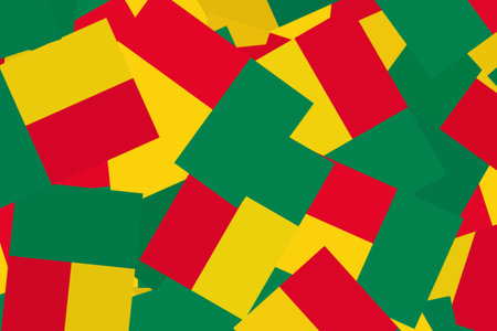 Vibrant display of Cameroonian flags on a surfaceの写真素材