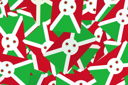 Vibrant display of Burundian flagsの写真素材