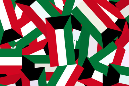 Kuwait flag colors form a vibrant patternの写真素材
