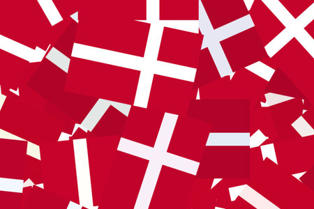Vibrant red and white Denmark flagの写真素材