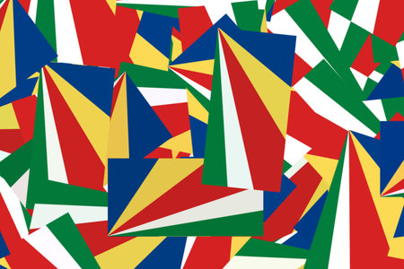 Vibrant abstract Seychelles flag-inspired designの写真素材