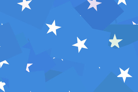Stars scattered across a blue backgroundの写真素材