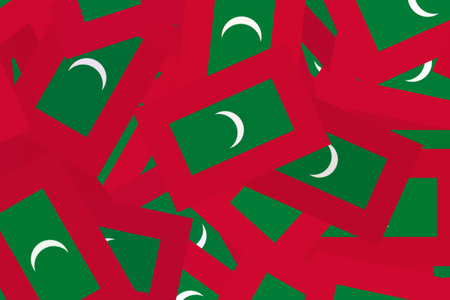 Flags of Maldives arranged in vibrant patternの写真素材