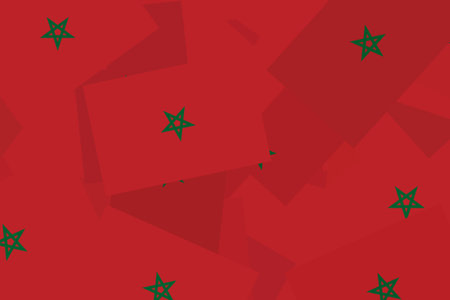 Morocco flags Vibrant red background with green stars designの写真素材